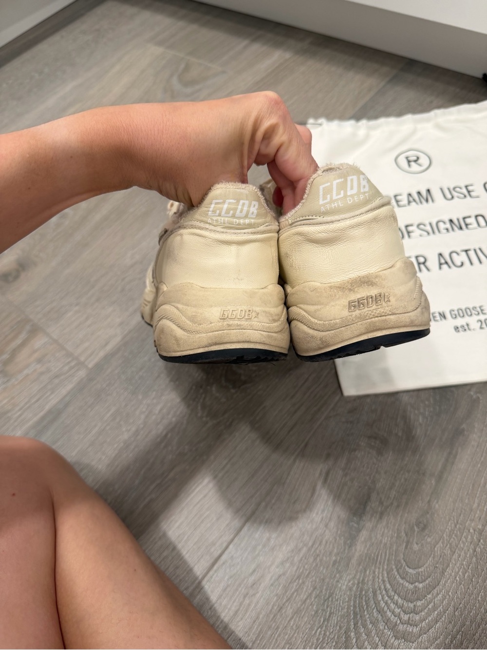 Golden Goose Women's Beige Cream Platform Sneakers with Star Detail - Picture 3 of 5